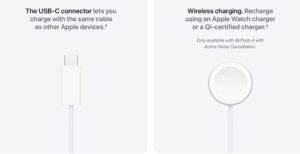 The bottom of the Apple AirPods 4 charging case highlights the new universal USB-C port used for fast charging.