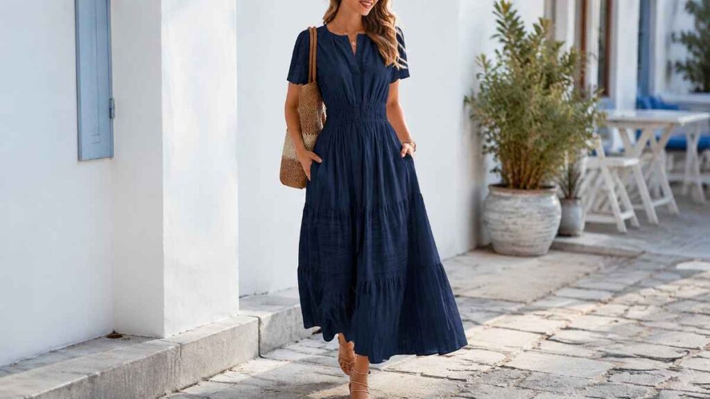 BTFBM boho maxi dress featuring side pockets
