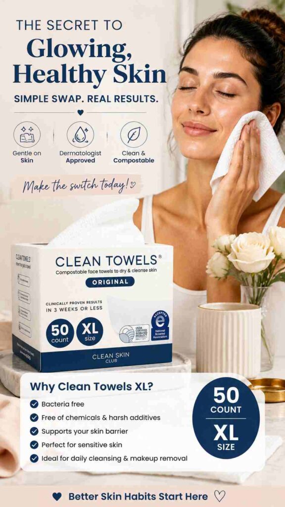 Clean Skin Club Towels for travel skincare routine