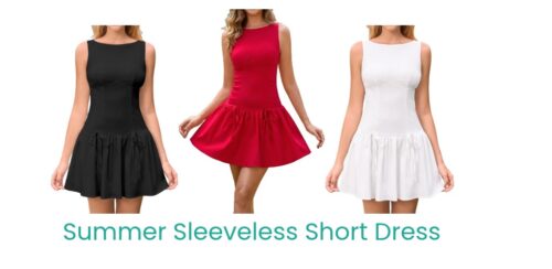 Featured image of a women summer sleeveless A-line dress designed for graduation and wedding occasions, showing a lightweight and stylish summer outfit.