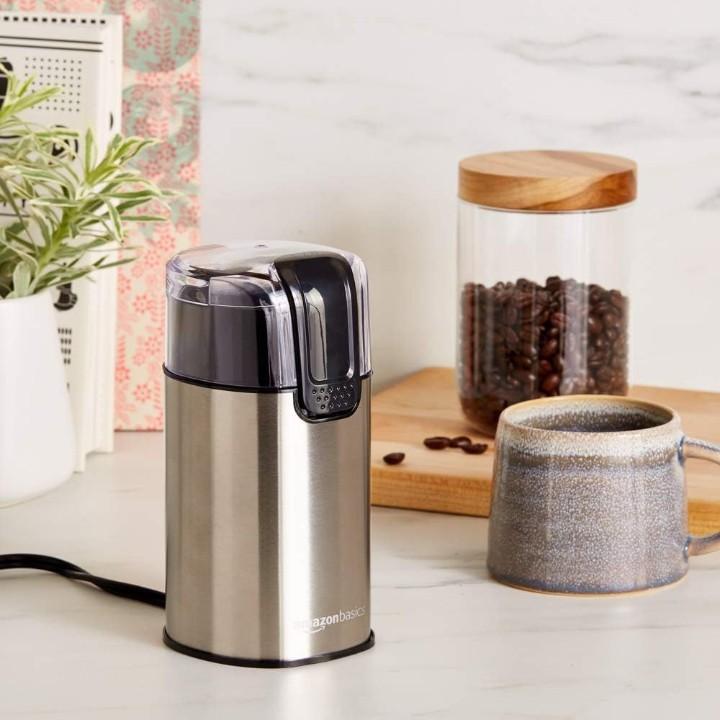 Amazon Basics stainless steel electric coffee grinder for home coffee