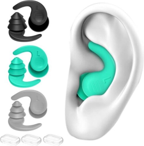 Waterproof reusable silicone ear plugs for swimming adults and teens
