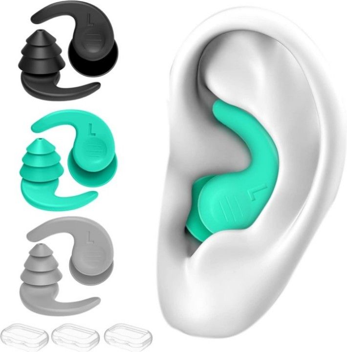 Waterproof reusable silicone ear plugs for swimming adults and teens