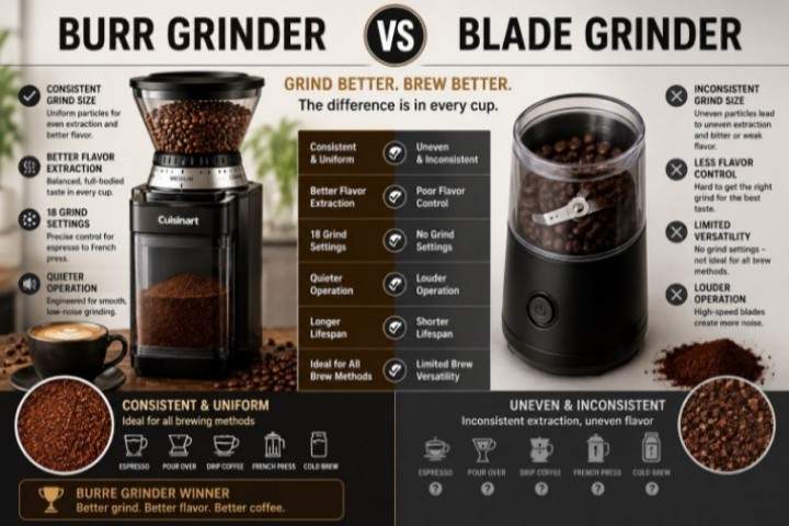 Cuisinart Coffee Grinder automatic burr grinder with 18-position grind selector