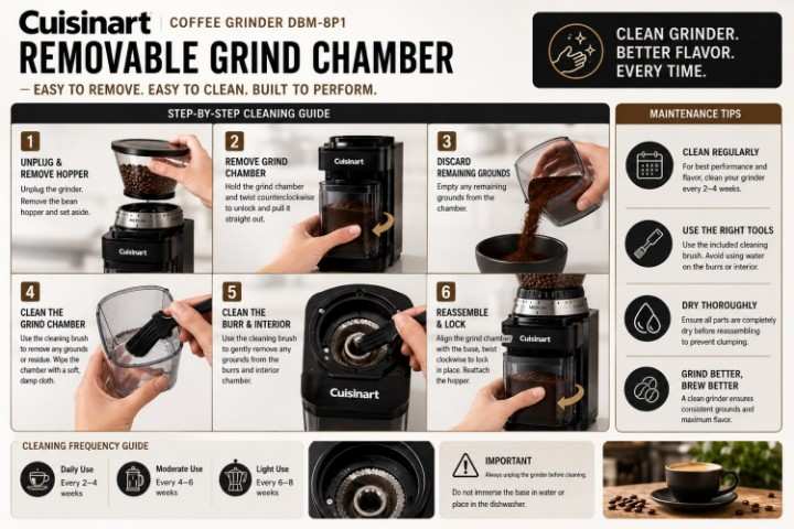 Cuisinart burr coffee grinder on the kitchen countertop