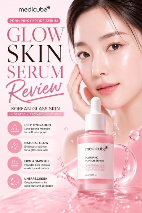 Woman applying Korean glow serum for hydrated radiant skin