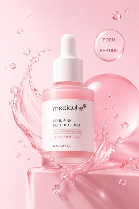 medicube PDRN Pink Peptide Serum Korean skincare product for glowing hydrated skin