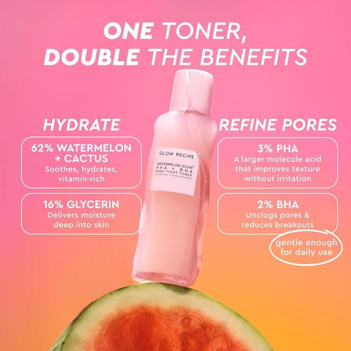 Hydrating face toner helping improve skin texture and pores