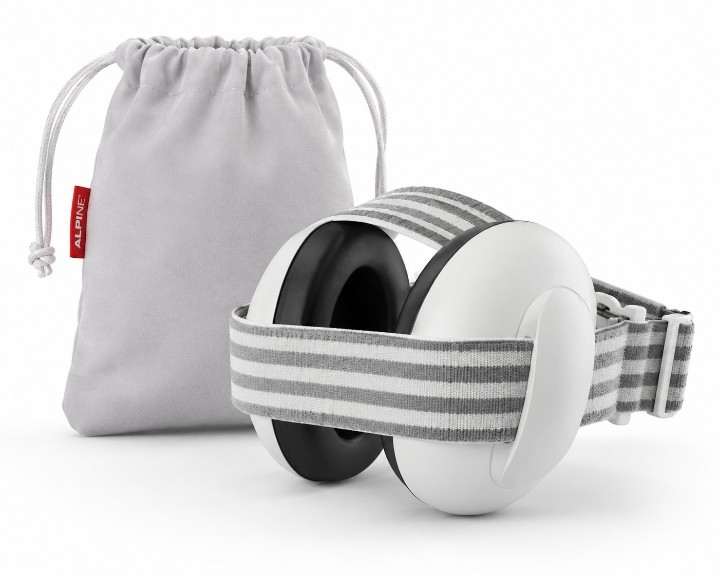 Close-up of Alpine Muffy Baby ear protection with adjustable headband