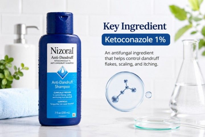 Nizoral shampoo featuring 1 percent ketoconazole