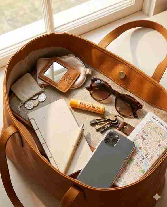 Burt's Bees natural lip balm in a travel bag