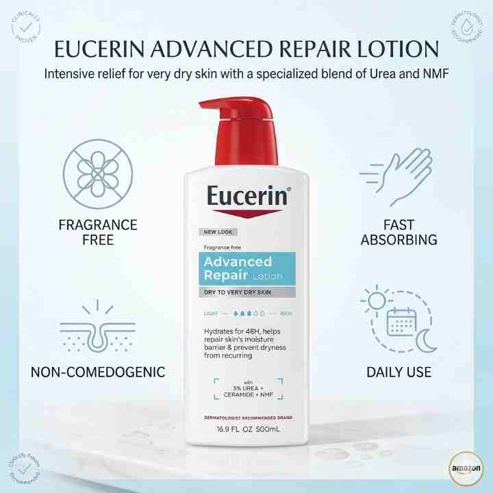 Fragrance-free Eucerin Advanced Repair body lotion