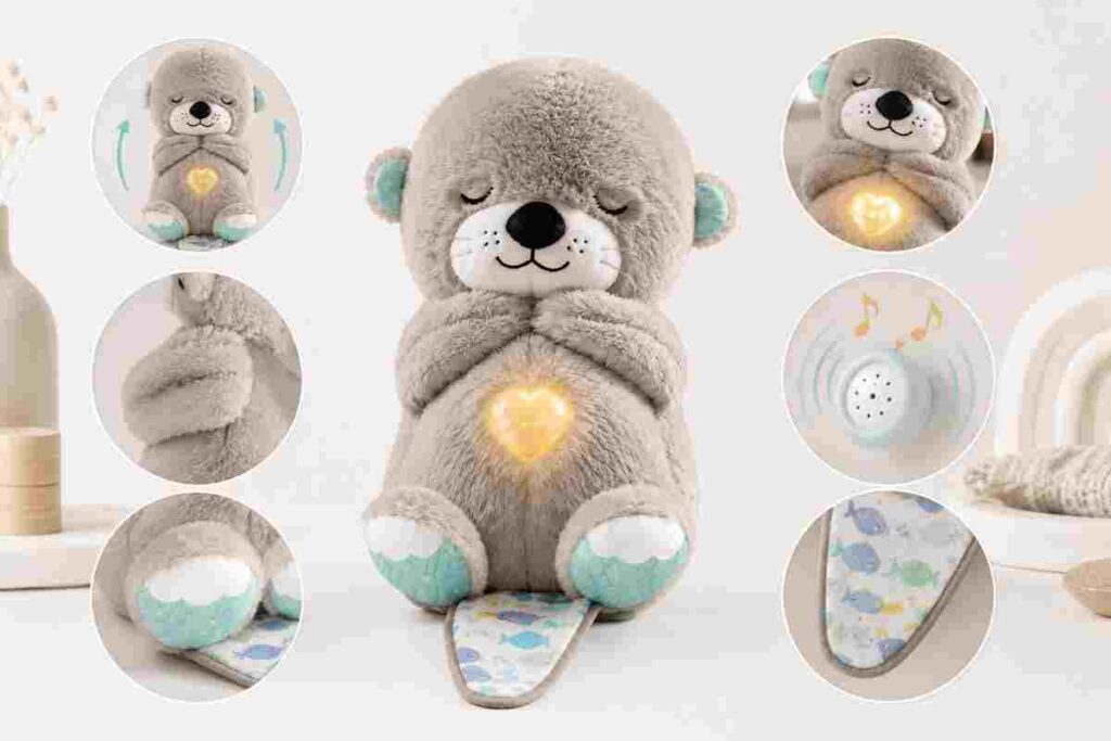 Fisher-Price Soothe 'n Snuggle Otter with key sensory features